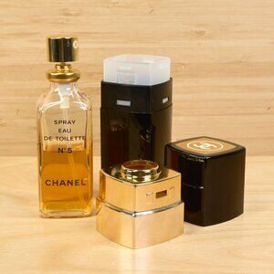 Chanel No.5 Spray  Vintage Black & Gold Refillable Bottle